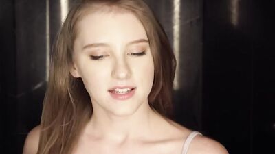 Alluring teen girl is having her pink twat pierced with a thick johnson