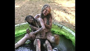 Samara Mae & Tracy Backyard Babes Mud Wrestling