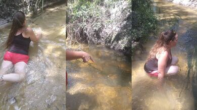 POV Country Girl Bends Over In Dirty Spring Water Getting Off On Simple Pleasures