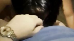 ”Tantalizing Asian teen serves white man until he cums on her”