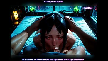 The stepfather fucks his stepdaughter relentlessly, filling her face with cum. [ai-generated]