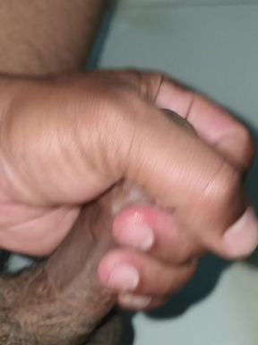 Indian cock masterbation cum out in bathroom