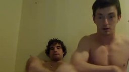 2 huge cocks jacked in the camera