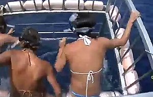 Naked shark swim and sex on the beach