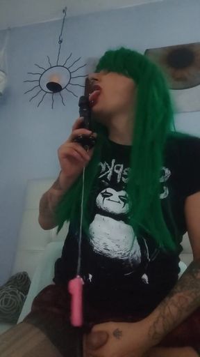 German Punk Tranny Gives Solo Sperm