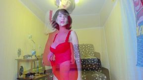 hot splendid busty brunette myla angel performs striptease for you!