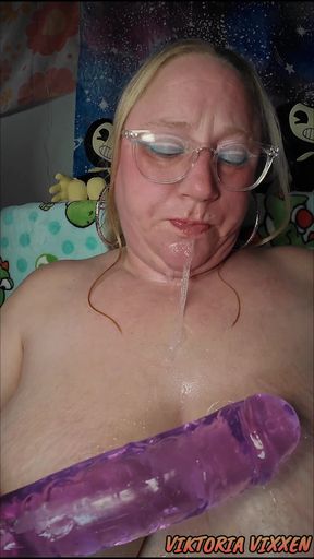 BBW Mature Deepthroat 14 Inch Dildo Blowjob Throat Training