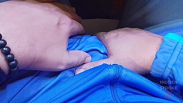 BLUE SWEATPANTS COCK MASTURBATION EXCLUSIVE CUMSHOT
