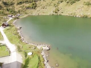 Busty Golden-haired in Leather Pants Gets Fucked in Alpine Hut