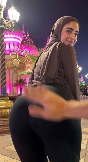 Public babe takes a cock in her ass