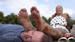 Resting my dirty feet on your face in public will always be fun (Full HD 1080p MP4)
