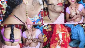 Desi Aapki Bhabhi Celebrated Suhagrarat with Dewar Ne Bhabhi Ne Bhabhi Ko Blouse Mein Handa Pressing Breasts Hindi Audio Claire Vais