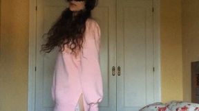Sensual dancing video in cute, over sized sweater outfit