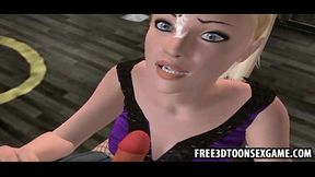 Spunky Teen Babe Gives Blowjob In 3D Cartoon Game Anime Adventure