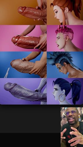 Multiple Overwatch Transgender Sluts Jerking off and Cumming at the Same Time