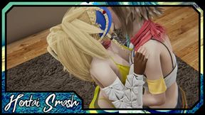 Yuna and Rikku make out, then use a sex toy. Final Fantasy X.