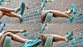 light aqua wedged guess flip flops - Shoe Dangle Volume 8 ***wmv**