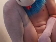 Furry takes rex for a ride