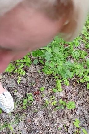 Mother-in-law Sucks My Dick in a Park and Swallows Hot Cum