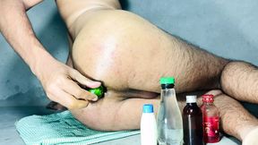 All bottles and Cucumber fuck my Asshole, i feel awesome