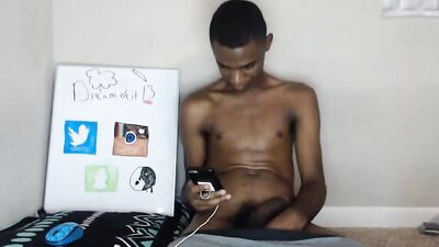 Black Teen Cums on Cam