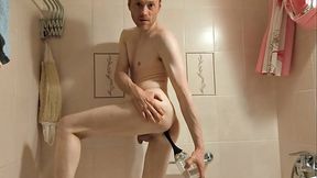 LanaTuls - Anal Slut and Whore Testing Automatic Anal Enema Cleaner.. TG: MoscowFaggot