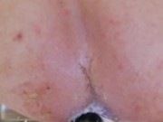 Anal Balls and messy cream enema