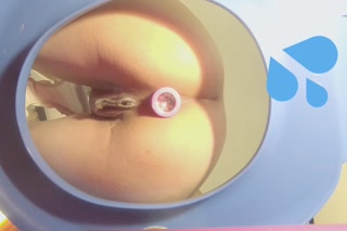 Peeing with Creampie after a hard sex/ Camera Inside Toilet Bowl🚽