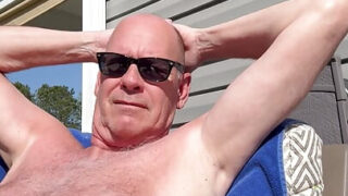 Naughty American stepson teacher strokes his massive cock in homemade solo masturbation