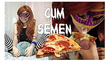 Me gusta la pizza con semen