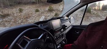 Car Blowjob in glasses interrupted