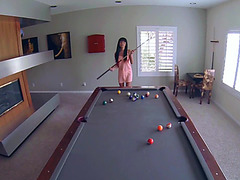 Sexy Annisa get horny while playing pool