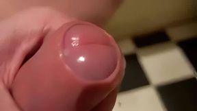 Uncut Foreskin Fun with Cum Close Up