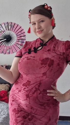 Cherry Blossom Grwm, Soft and Sensual Tease in a Cheongsam
