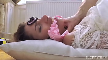 POV Close Up - tied up Bondage Sex &amp_ BJ Spit on her Face