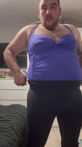 Cock and Ball Bondage with Nipple Clamps Crossdress and Butt Plug Part 2