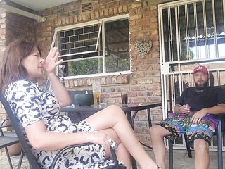 Mutual masturbation with my neighbors wife turns into outdoor creampie