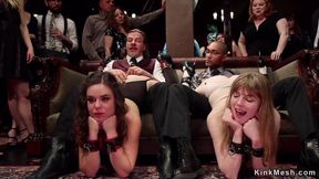 Slaves spanked and screwed bdsm group fucking