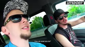 Amateur Busty Blonde gets a Car BJ and Public Pickup