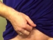 Captain America showing off his current Dadbod & his Uncut Cock stroking away