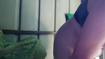 Big dirty diaper in the public garden