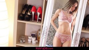 Busty Victoria Puppy Masturbates with Shaved Pussy in the Mirror