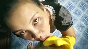 Oral Job & Maid Outfit! Thai Housekeeper The Oral-job Queen!