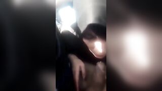 Arab hijab whore gives oral sex into a vehicle till he