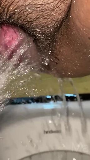 Jaw-dropping moment from &quot;Mallu Aunty Close-up Pissing Wearing Pardha&quot;