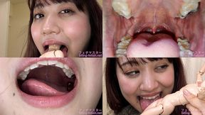 Yukino Nagasawa - Showing inside cute girl's mouth, chewing gummy candys, sucking fingers, licking and sucking human doll, and chewing dried sardines mout-177 - 1080p