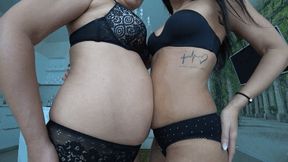 Sticky belly lesbians B