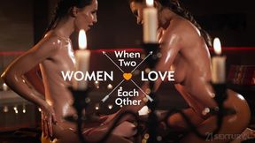 21 Sextury - Hot Brunette Babes Lilu Moon and Tina Kay Oil up Each Other for Some Fisting Fun