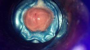 Alien Fleshlight internal view of my super wet self lubricated precum dick pov