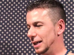 Submissive stud takes a big dildo up his butt and blows a long shaft